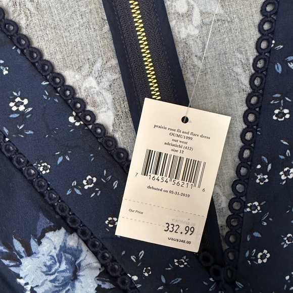 kate spade prairie rose blue fit and flare dress - Picture 4 of 5